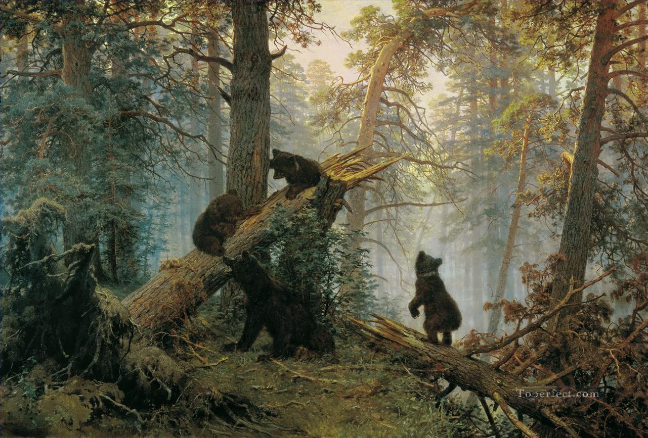 松林の朝 1889 クマ油絵
